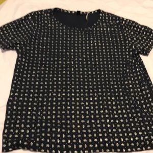 J. Crew Size L SS Glitter Top